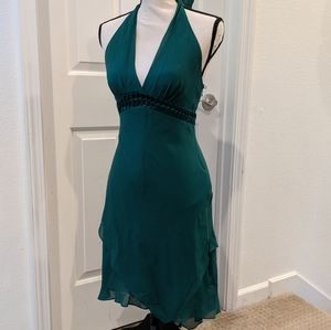 BCBGMaxAzria Dresses - BCBG MaxAzria green halter silk dress BCBGMaxAzria Dresses - BCBG MaxAzria green halter silk dress